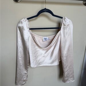 Princess Polly Elegant Cream Satin Top